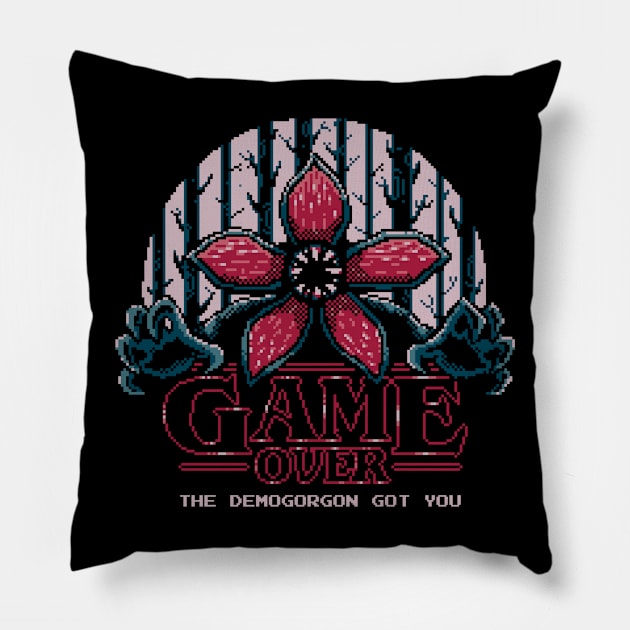 Demogorgon game over - Stranger things - Retro gaming pixel Pillow by Typhoonic