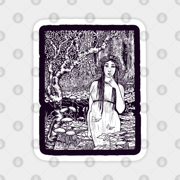 Woman in a Magical Forest (for dark clothing) Magnet by UndiscoveredWonders