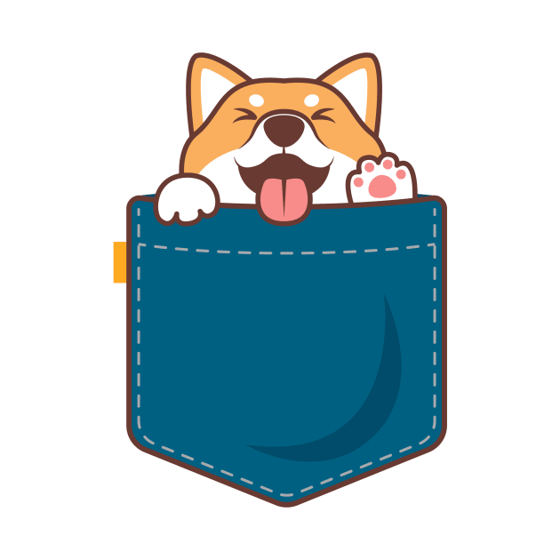 Pocket dog | Cute illustration by Hakubiya