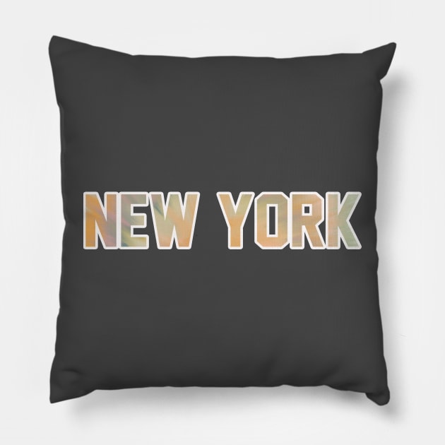 New York Pastel Tie dye Pillow by maccm