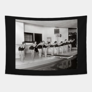 Girls Swim Team, 1930. Vintage Photo Tapestry