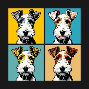 Pop Retro Wire Fox Terrier Art - Cute Puppy T-Shirt