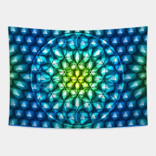 Flower of Life Vasarely Style Tapestry