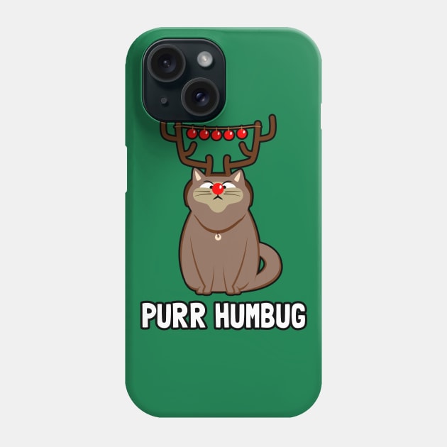 Purr Humbug - Bah Humbug Cat Phone Case by propellerhead