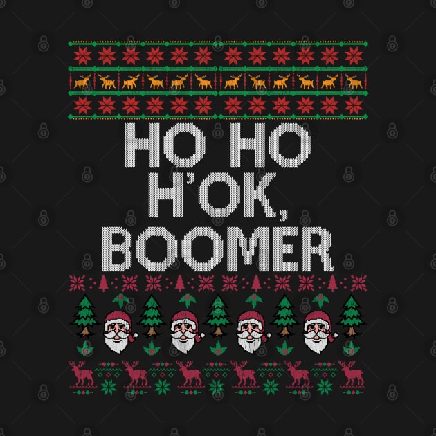 Ok Boomer Funny Ugly Christmas Sweater Gen Z by BadDesignCo