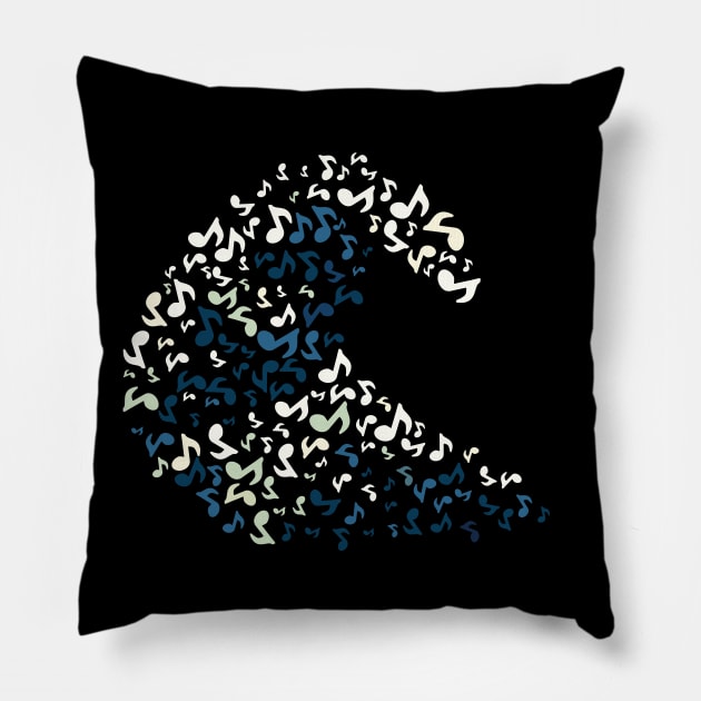 Dramabite The Great Wave of Music Pillow by dramabite