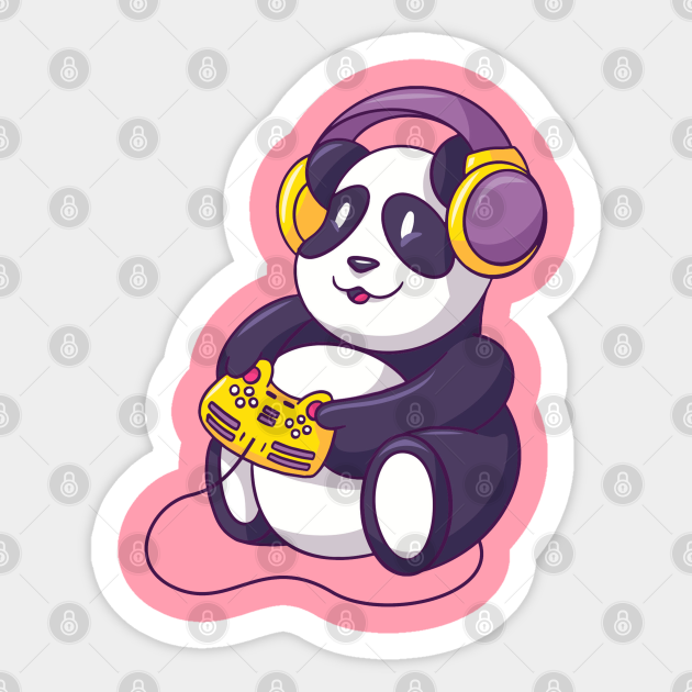 Cute Panda Playing Video Games - Funny Animals - Panda Lover - Sticker | TeePublic Cute Panda Playing Video Games - Funny Animals - Panda Lover - Sticker | TeePublic