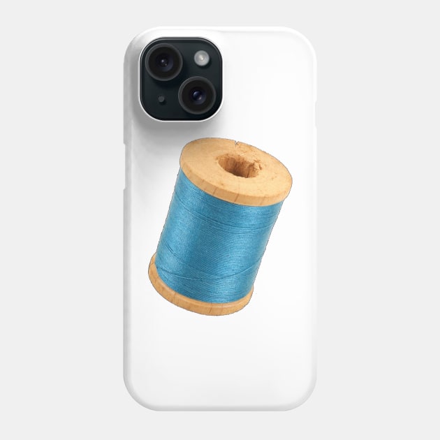 Wooden Spool of Blue Thread Phone Case by Head Blaze