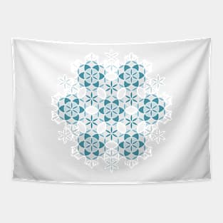 Blue Flower of life artwork Tapestry