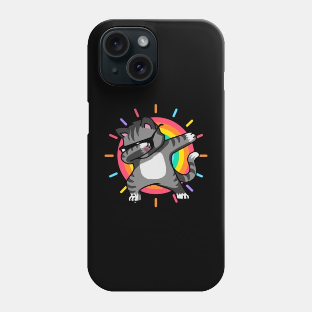 Cat Dance on Rainbow Phone Case by rickyrickbob