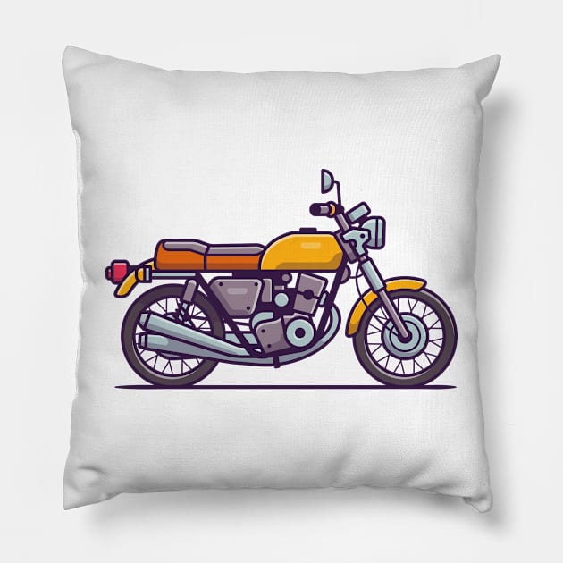 Retro Motorbike (2) Pillow by Catalyst Labs