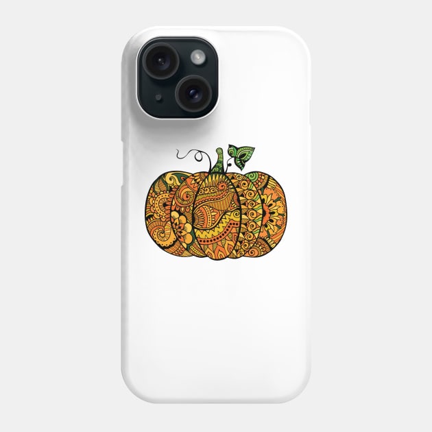 Zentangle pumpkin Phone Case by ComPix