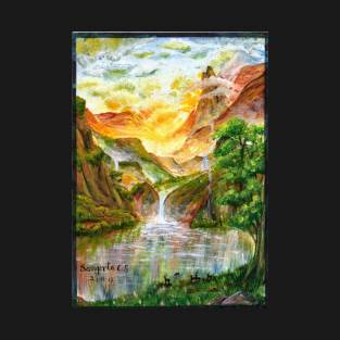 Waterfalls in the sunset T-Shirt