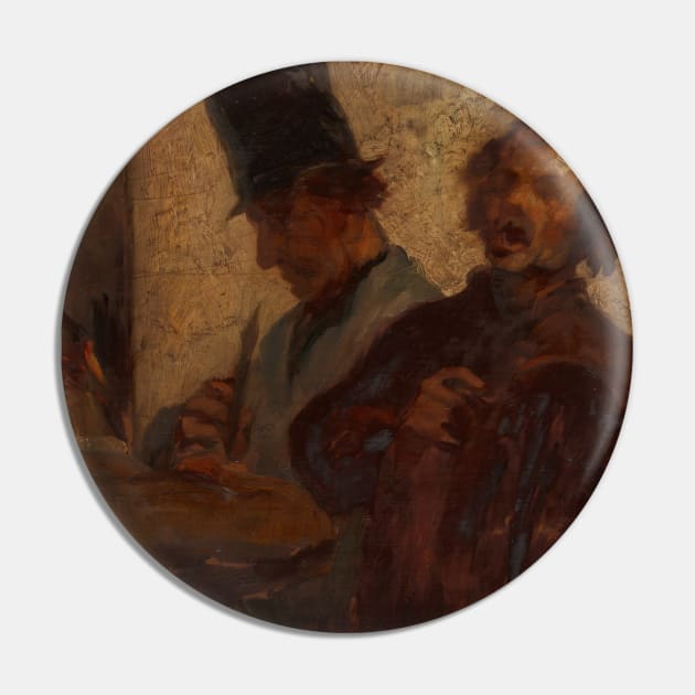 Street Musicians by Style of Honore Victorin Daumier Pin by Classic Art Stall