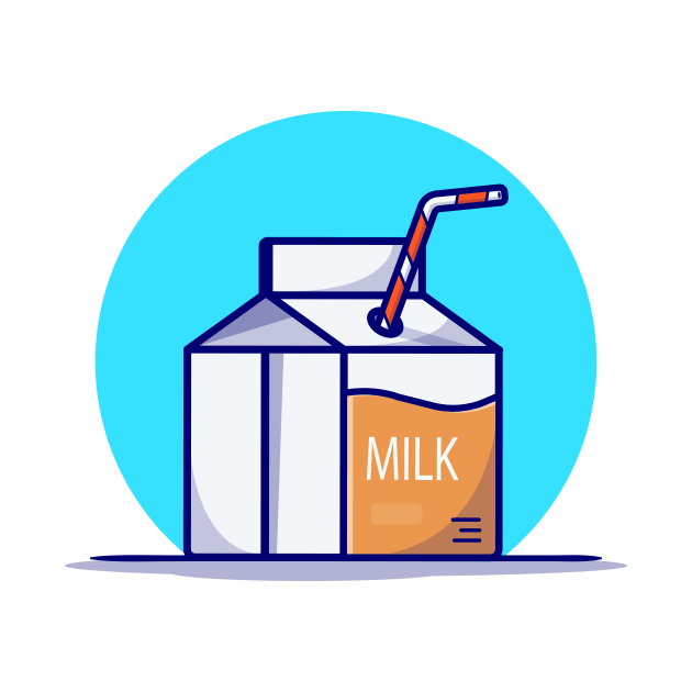 Milk Box Cartoon Vector Icon Illustration by Catalyst Labs