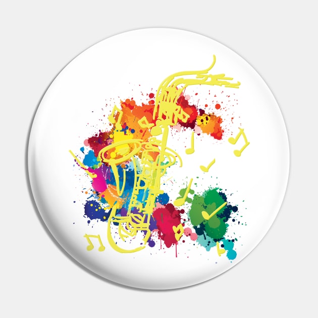 Saxophone Design Pin by adjectiveapprl