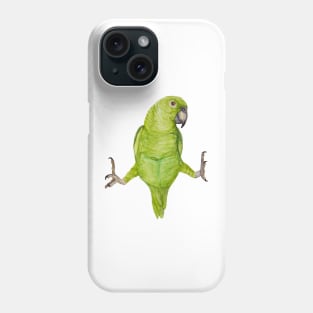 Green amazon parrot bresil bird tropical watercolor Phone Case