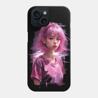 Pink hair anime girl Phone Case