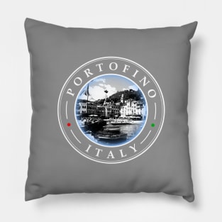 Portofino Italy - circular design Pillow