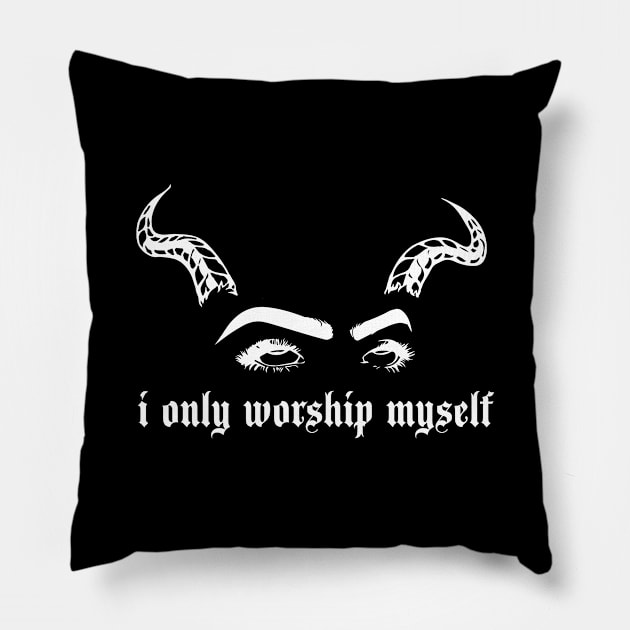 I Only Worship Myself Pillow by jverdi28