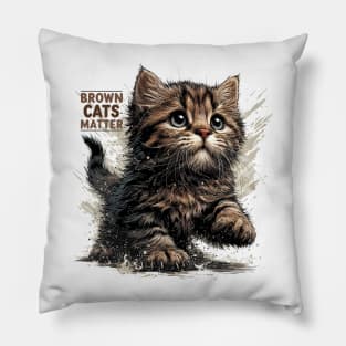 Purrfect Brown Tabby Cat Pillow