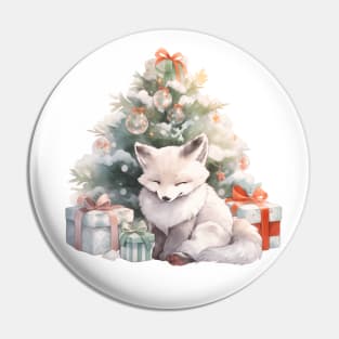 Christmas white fox Pin