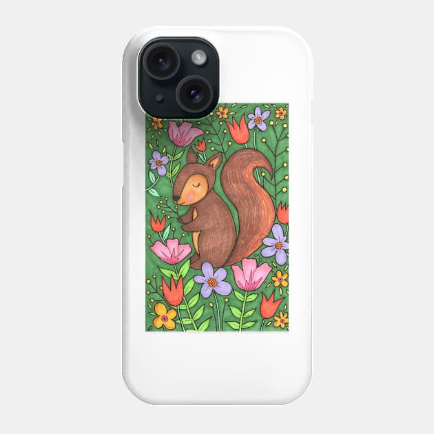 Spring Squirrel Phone Case by RuthMCreative