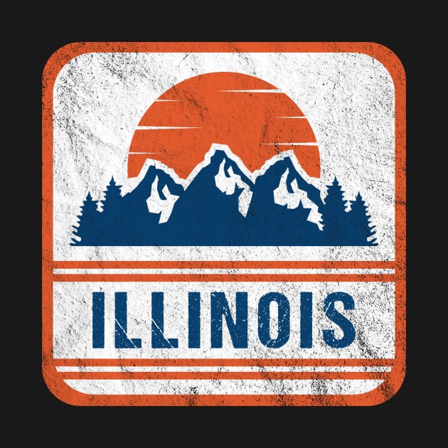 Retro Vintage Illinois USA Mountain Gift for Men by JKFDesigns