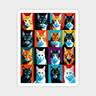 Pop Art Cat Portraits Magnet