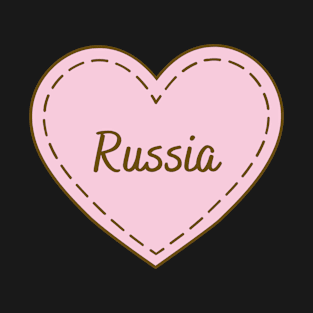 I Love Russia Simple Heart Design T-Shirt