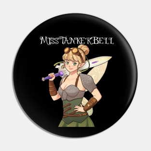 MissTankerBell - Frankenstina - Logo - White Writing Pin