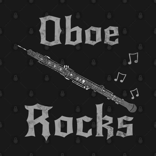 Oboe Rocks, Oboist Goth Heavy Rock Musician by doodlerob