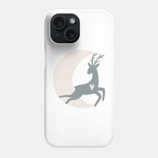 Crescent Moon and Deer With Wild Flowers in Putty and Sage Boho Nursery Colors Phone Case