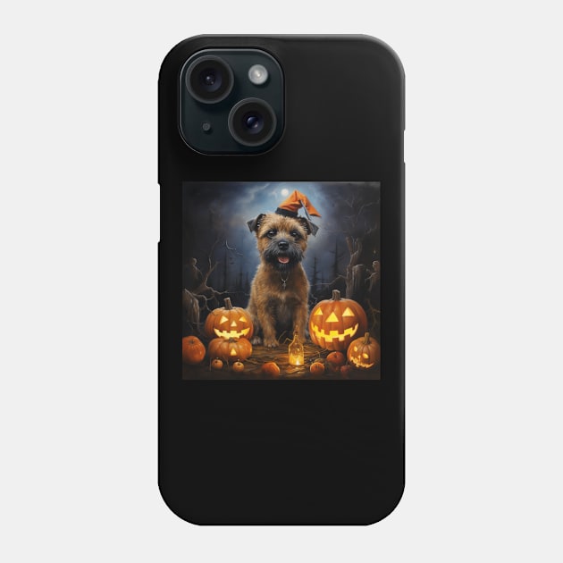 border terrier Halloween Phone Case by NatashaCuteShop