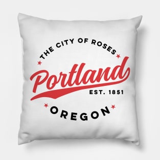 Vintage Portland Oregon City of Roses Retro USA Pillow