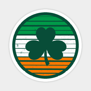 Vintage Shamrock Silhouette - Flag - St. Patricks Day Magnet