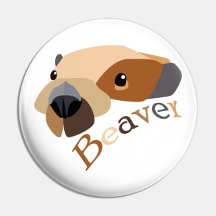 Adorable Cute Beaver Illustration Pin