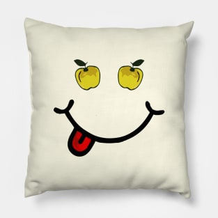 Yellow Apple & Smile (in the shape of a face) Pillow