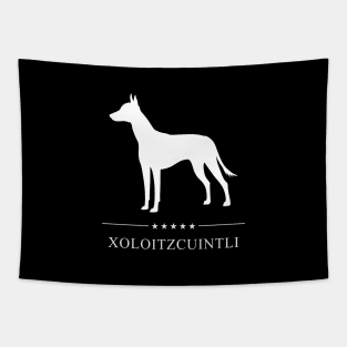 Xoloitzcuintli Dog White Silhouette Tapestry