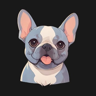 Portrait Lite Blue French Bulldog T-Shirt