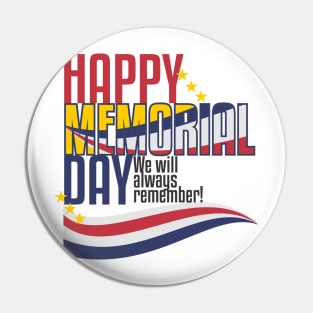 Happy Memorial Day Pin