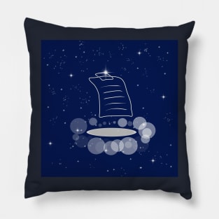 Document, list, sheet, office, office work, illustration, night, cosmoc, space, galaxy, stars Pillow