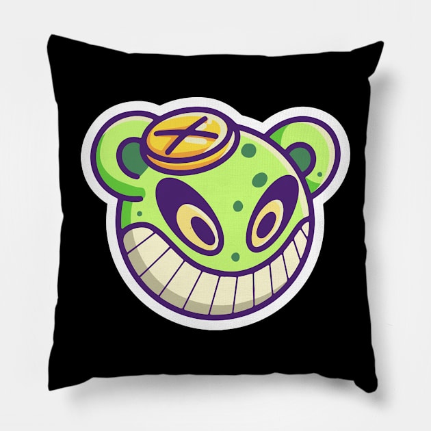 Cute Monster Head 12 Pillow by yudabento