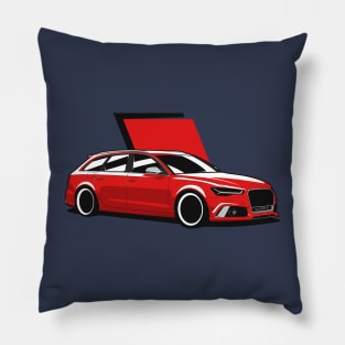 Red A6 RS6 Avant Pillow