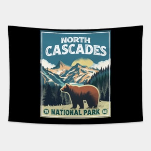 North Cascades National Park Bear Vintage Tapestry