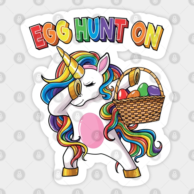 Easter Dabbing Unicorn Bunny The Hunt Is On T-Shirt Easter Dabbing Unicorn Bunny The Hunt Is On T-Shirt