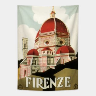 Vintage Travel Poster, the Duomo in Florence, Italy Tapestry