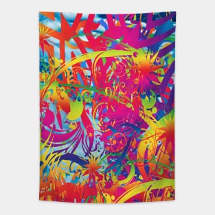 Abstract Magical Garden Tapestry