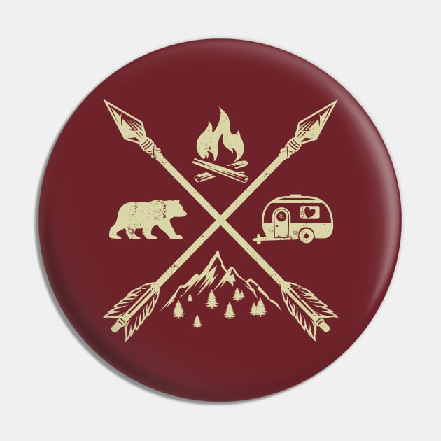 Crossed Arrows Camping Pin by BadrooGraphics Store