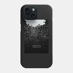 Jakarta Indonesia City Map dark Phone Case